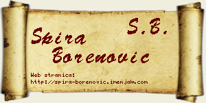 Spira Borenović vizit kartica
